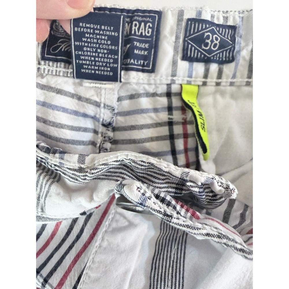 American Rag‎ Shorts Mens 38 Red Blue Plaid Slim Fit Cotton Preppy Casual - Picture 6 of 10